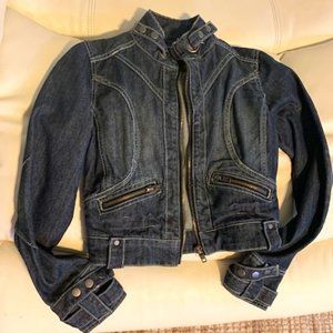 Dollhouse Crop Distressed Jean Jacket - Excellent Condition